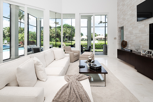 white finished hall room